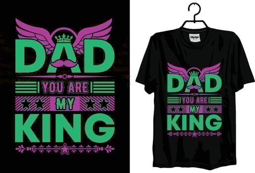 Free Vector father day t shirt design quotes father typography for print.