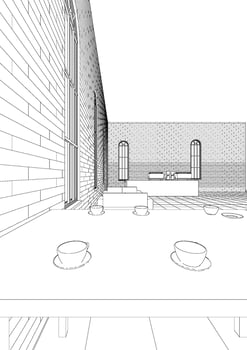 3D illustration of coffee shop vector