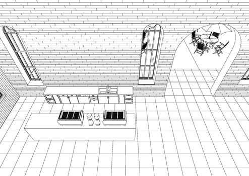 3D illustration of coffee shop vector