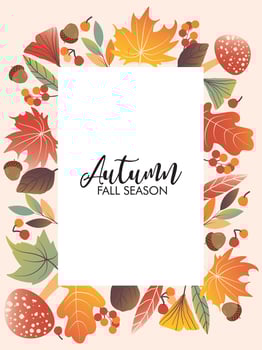 Autumn foliage cover template vector