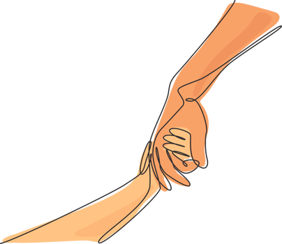 Continuous one line drawing father giving hand to a child. Childhood with family. Boy have bonding with his father. Hero father and family pride. Single line draw design graphic illustration png