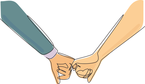 Continuous one line drawing happy couple holding their hands with love. Man and woman are engaged to go to marriage. Fidelity love pair of humans. Single line draw design graphic illustration png