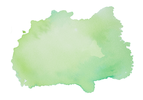 Green watercolor stains with hand painted on paper texture background png