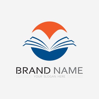 Book logo vector and illustration education icon
