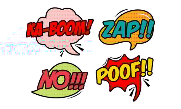 Vintage comic empty speech bubbles set on blue background vector