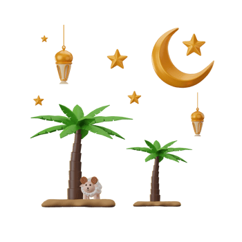Cressent Moon Eid Adha 3D Illustrations png