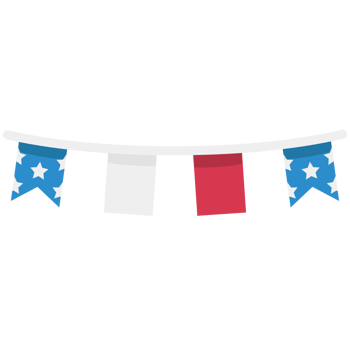 Decoration Flag 1 Memorial Day Color 2D Illustrations png