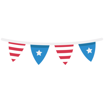 Decoration Flag 2 Memorial Day Color 2D Illustrations png