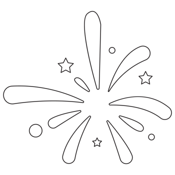 Firework 2 Memorial Day Outline 2D Illustrations png