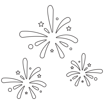 Firework 1 Memorial Day Outline 2D Illustrations png