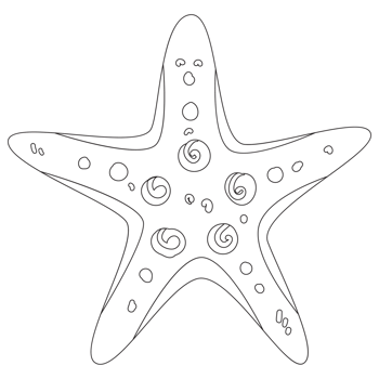 Starfish Beach Days Outline 2D Illustrations png