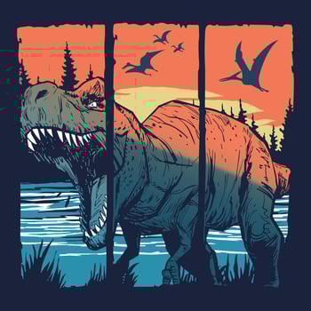 Dino Era Graphic for T-shirt vector
