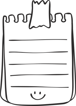 cute sticky note doodle outline, Creative Office Supplies illustration png