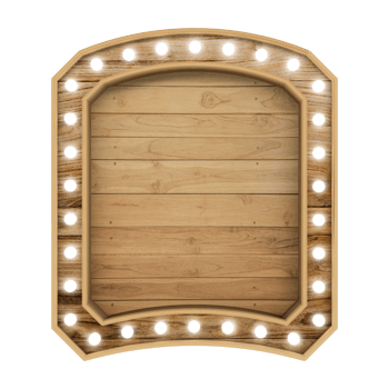 wood sign with light 3d render png