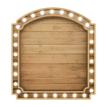 wood sign with light 3d render png