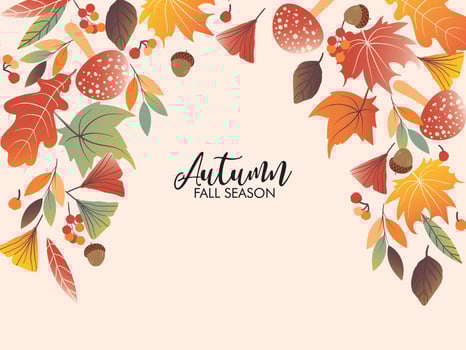 Autumn foliage cover template vector