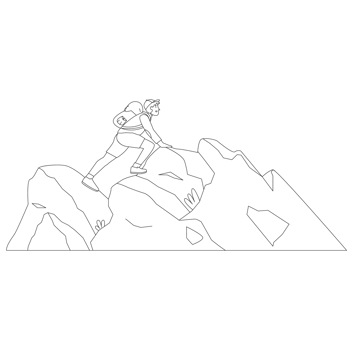 Climb Nature Outdoor Outline 2D Illustrations png