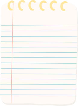 cute lined paper note pastel doodle , Creative Office Supplies illustration png