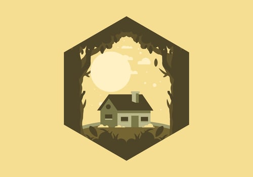 Colorful flat illustration of a simple house vector