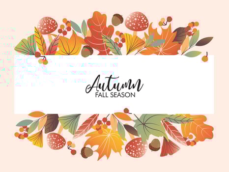 Autumn foliage cover template vector