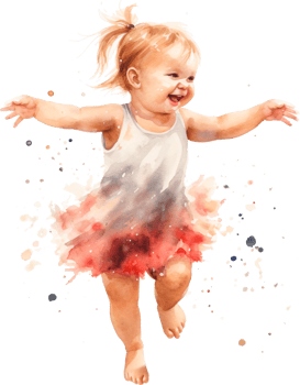Cute smiling little girl in a beautiful dress on a white background. Hand-painted lovely baby. Nice illustration for t-shirts, posters, birthday. Ideal for printing and card making. png