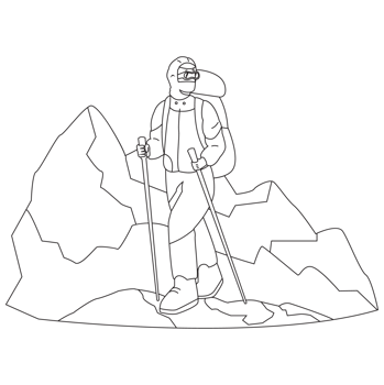 Iceberg Outdoor Adventure Outline 2D Illustrations png