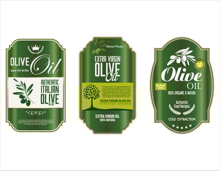 Olive oil retro vintage background collection vector illustration