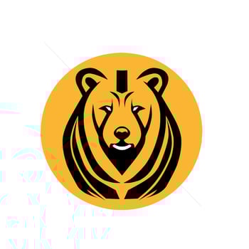 Black and yellow bear vector logo illustration image