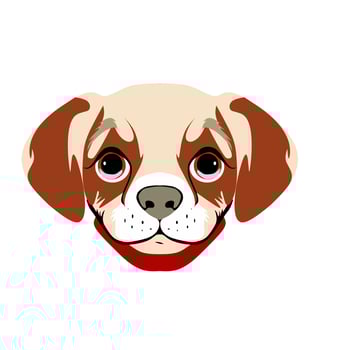 Puppy cream brown color illustration logo icon vector illustration