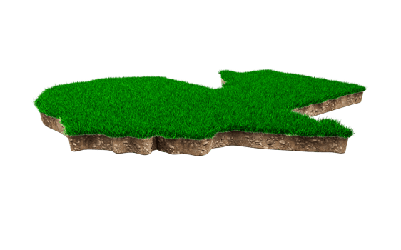 Guatemala Map soil land geology cross section with green grass and Rock ground texture 3d illustration png