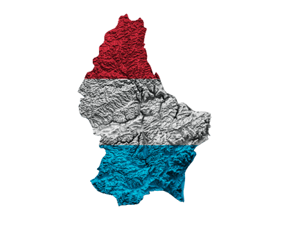 Luxembourg Map Shaded relief Color Height map 3d illustration png