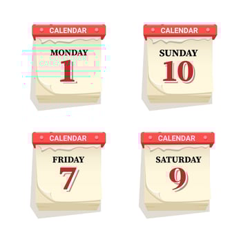 Calendar Asian Vintage Symbol Cartoon illustration Vector
