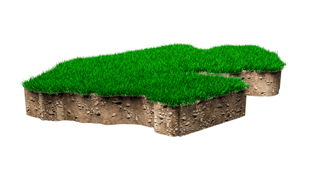 Djibouti Map soil land geology cross section with green grass and Rock ground texture 3d illustration png
