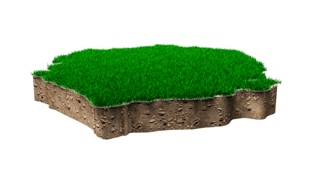 Sierra Leone map soil land geology cross section with green grass and Rock ground texture 3d illustration png