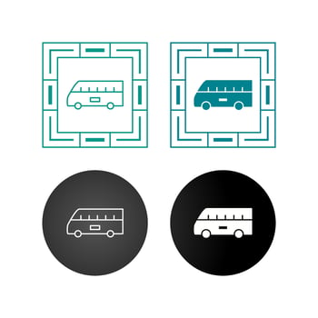 Bus on Airport Vector Icon