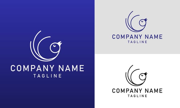simple modern line art bird logo vector outline monoline art icon.