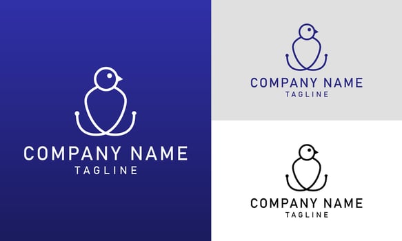 simple modern line art bird logo vector outline monoline art icon.
