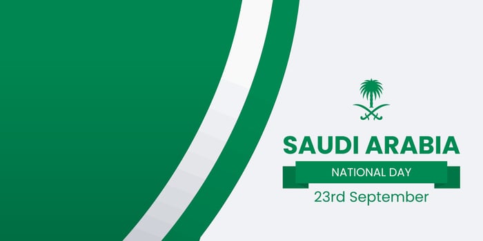 Saudi Arabia National Day Banner or Post Template with Flags. Happy Independence Day Saudi Arabia 23rd September. vector