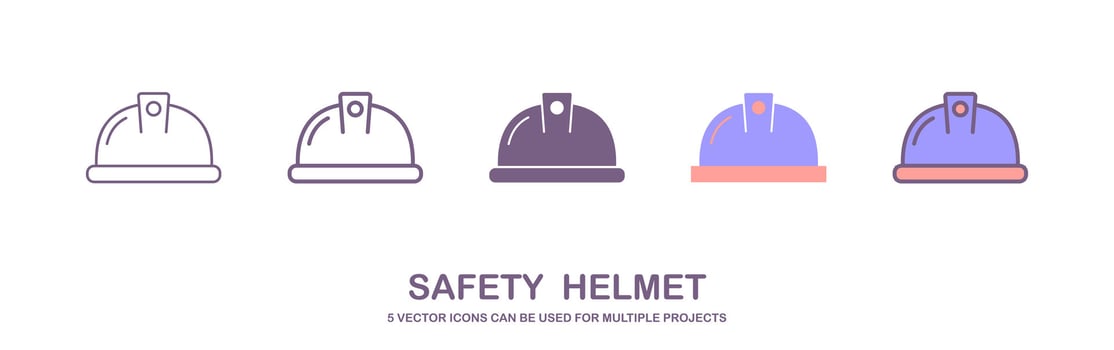 Helmet or hard hat vector icon symbol isolated on white background. construction helmet illustration vector.