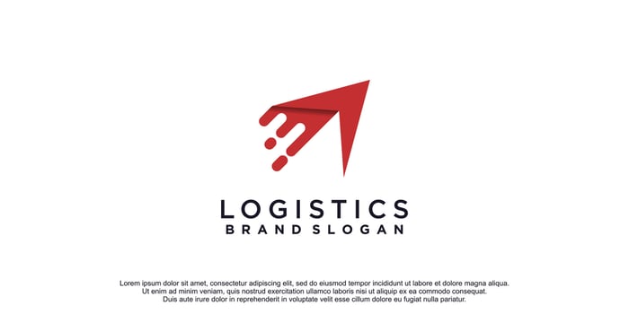 Logistic logo with arrow concept premium vector