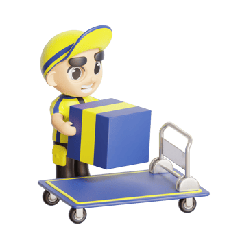 3d character delivery man png