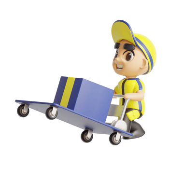 3d character delivery man png