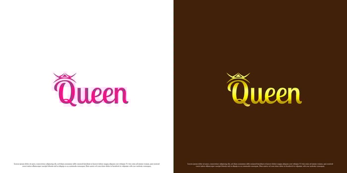 Queen gold logotype design illustration. Simple flat illustration princess crown queen king elegant minimalist luxury. Royal icon symbol fairy woman girl model female lady beauty fashion spa salon. vector