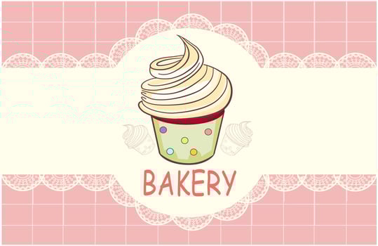 vector Bakery. Delicious cupcake baner,poster .