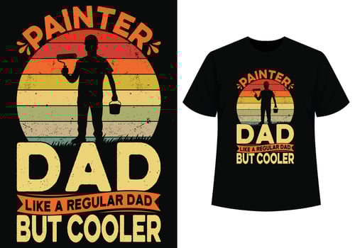 Painter dad like regular dad t-shirt design vector