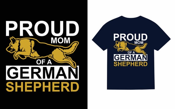 German Shepherd Dog Typography T-Shirt Design Vector