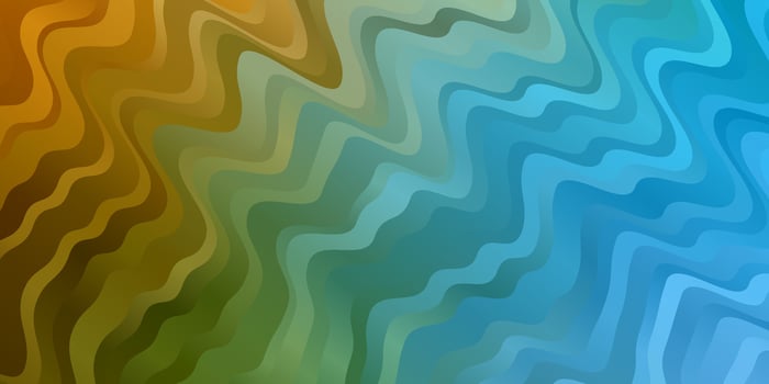 Light Blue, Green vector background with curved lines.