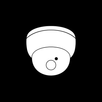 CCTV Silhouette for Icon, Symbol, Pictogram, Art Illustration, Website, Apps, Logo Type or Graphic Design Element. Vector Illustration
