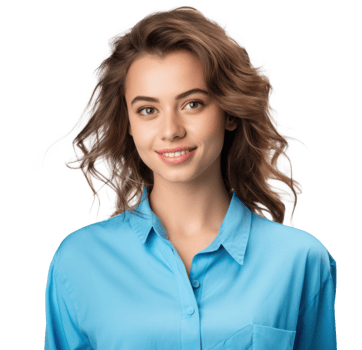 Smiling young woman isolated png