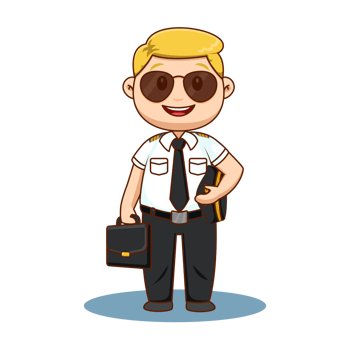 Cute Male Pilot Cartoon Character png